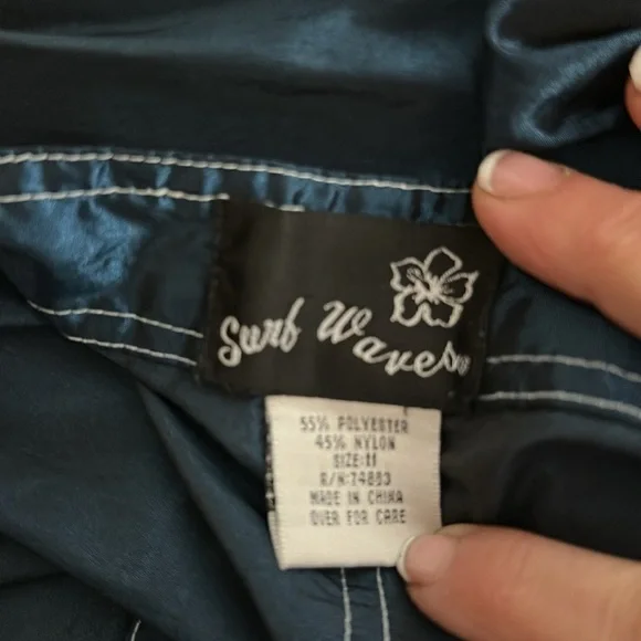 Surf Waves Blue Lace-Up Shorts with White Stripes size 11 - Picture 5 of 5